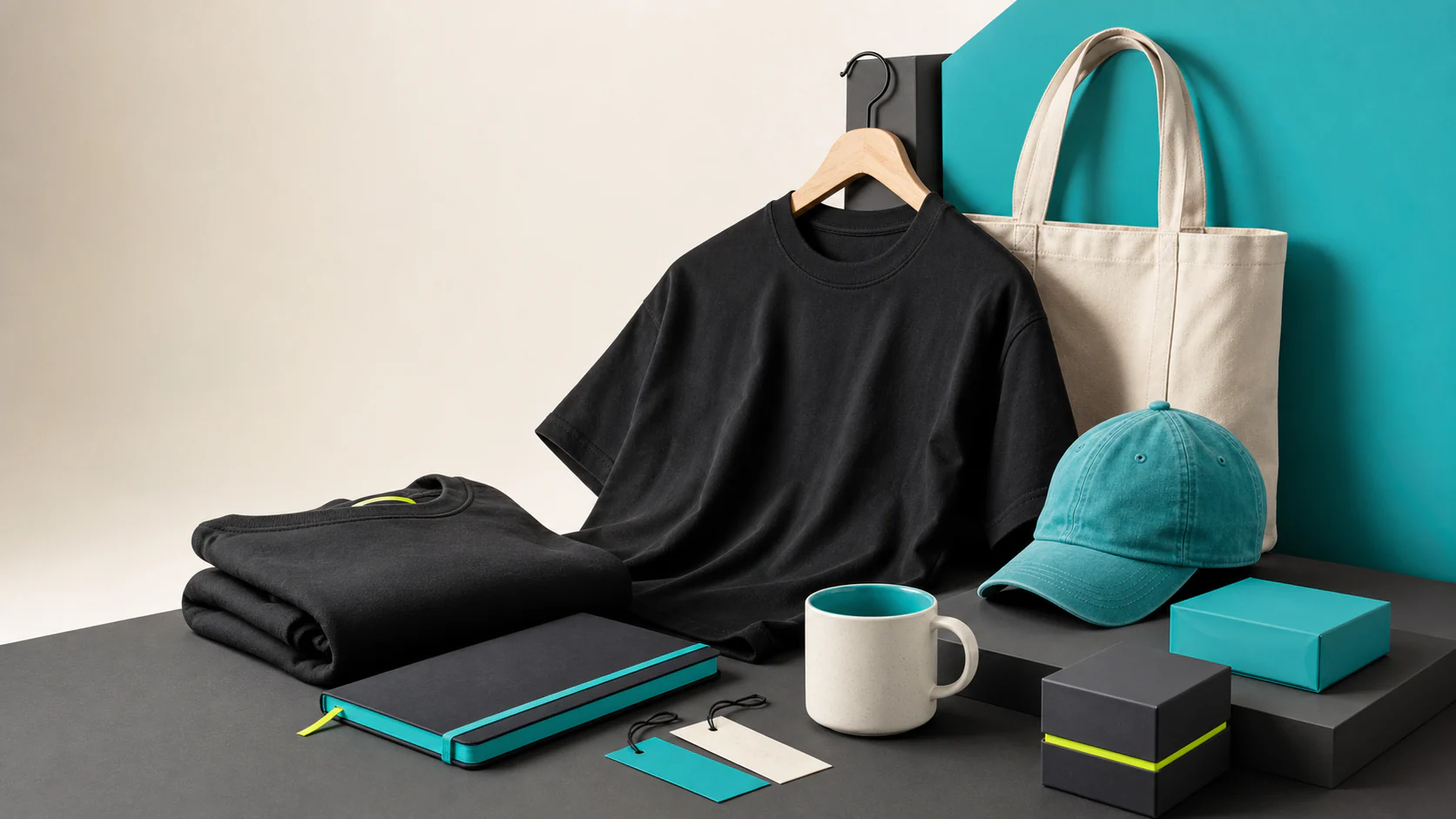Colección de merchandising corporativo diseñada por Customlabs